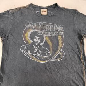 Jimi Hendrix Band Crew Neck Short Sleeve Graphic Shirt Mens Size Medium M Gray